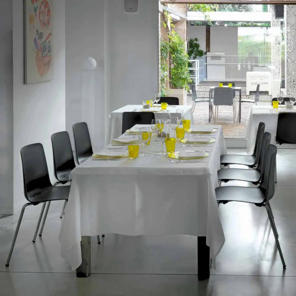 Made in Italy Kryetari i dhomës së ngrënies së metaleve dhe polipropilenit, 4 copë - Carlita Viadurini