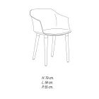 Karrige e dhomës së ndenjes prej druri dhe polipropileni Prodhuar në Itali, 4 copë - Marbella Viadurini