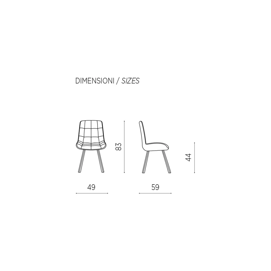 Karrige e dhomës së ndenjes me pëlhurë e veshur me susta me model 4 copë - Raggia Viadurini