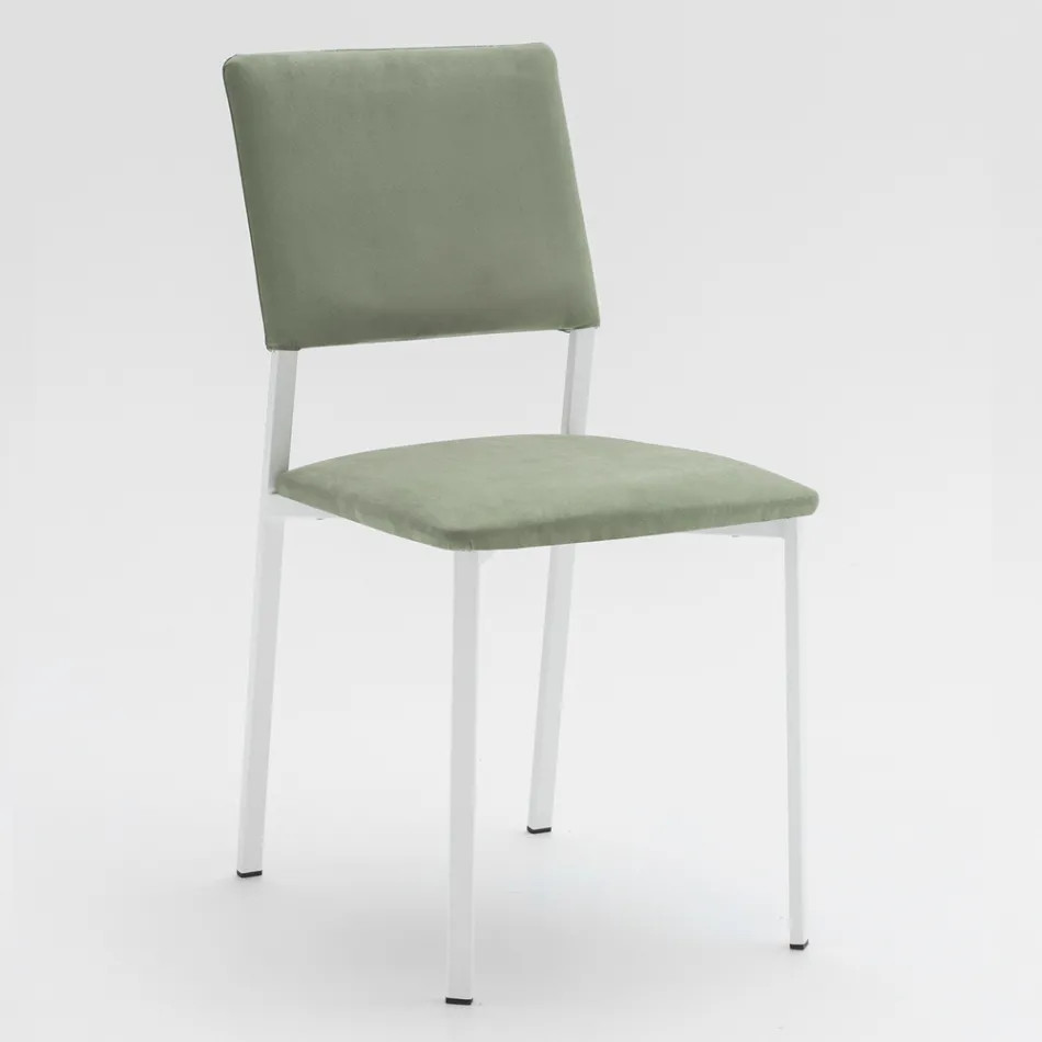 Karrige metalike e dhomës së ndenjes dhe sedilje me mikrofibër Prodhuar në Itali, 2 copë - Fabiola Viadurini