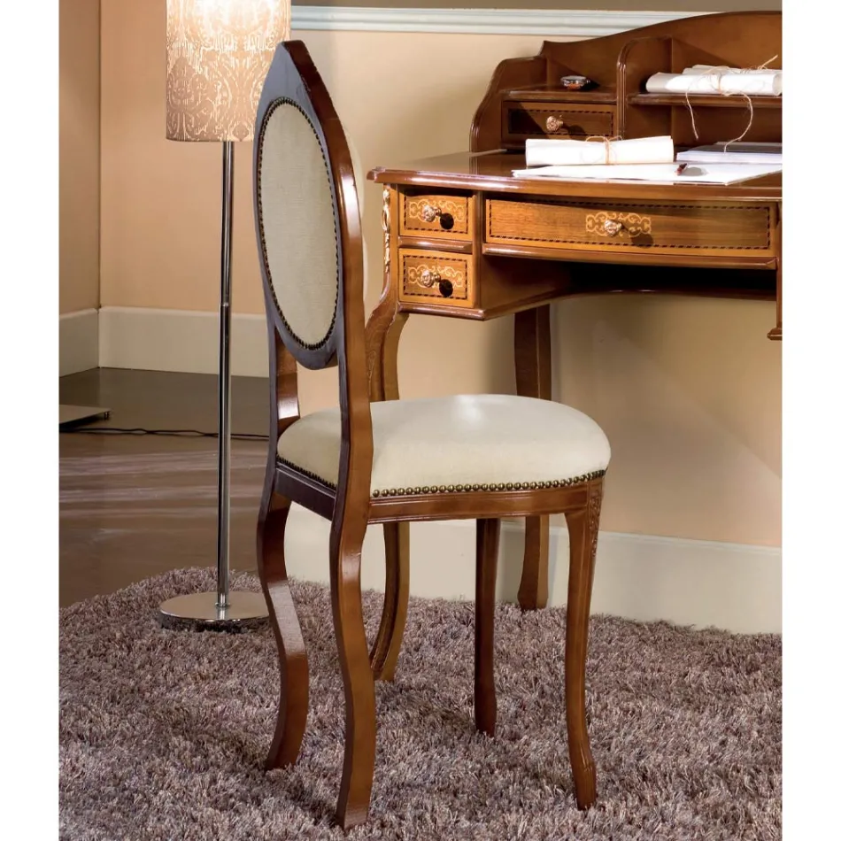 Karrige e stilit klasik me dru arre të veshur me susta Prodhuar në Itali - Elegante Viadurini