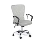 Karrige zyre me mbajtes krahesh ne çelik dhe poliester me ngjyra - Barberina Viadurini