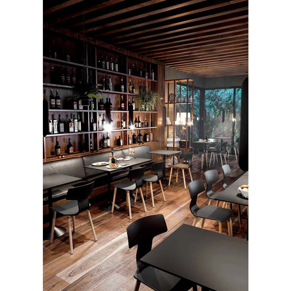 Prodhuar në Itali Karriget e ngrënies prej druri dhe polipropileni, 2 copë - tërfili Viadurini