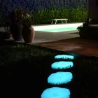 Garden Steplight në formën e gurit Fluo Made in Italy 4 Copë - Guri Viadurini