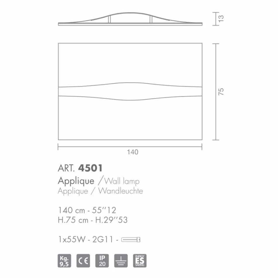 Selene Art & Light aplikative me panele të texturized 140xH75 cm Viadurini