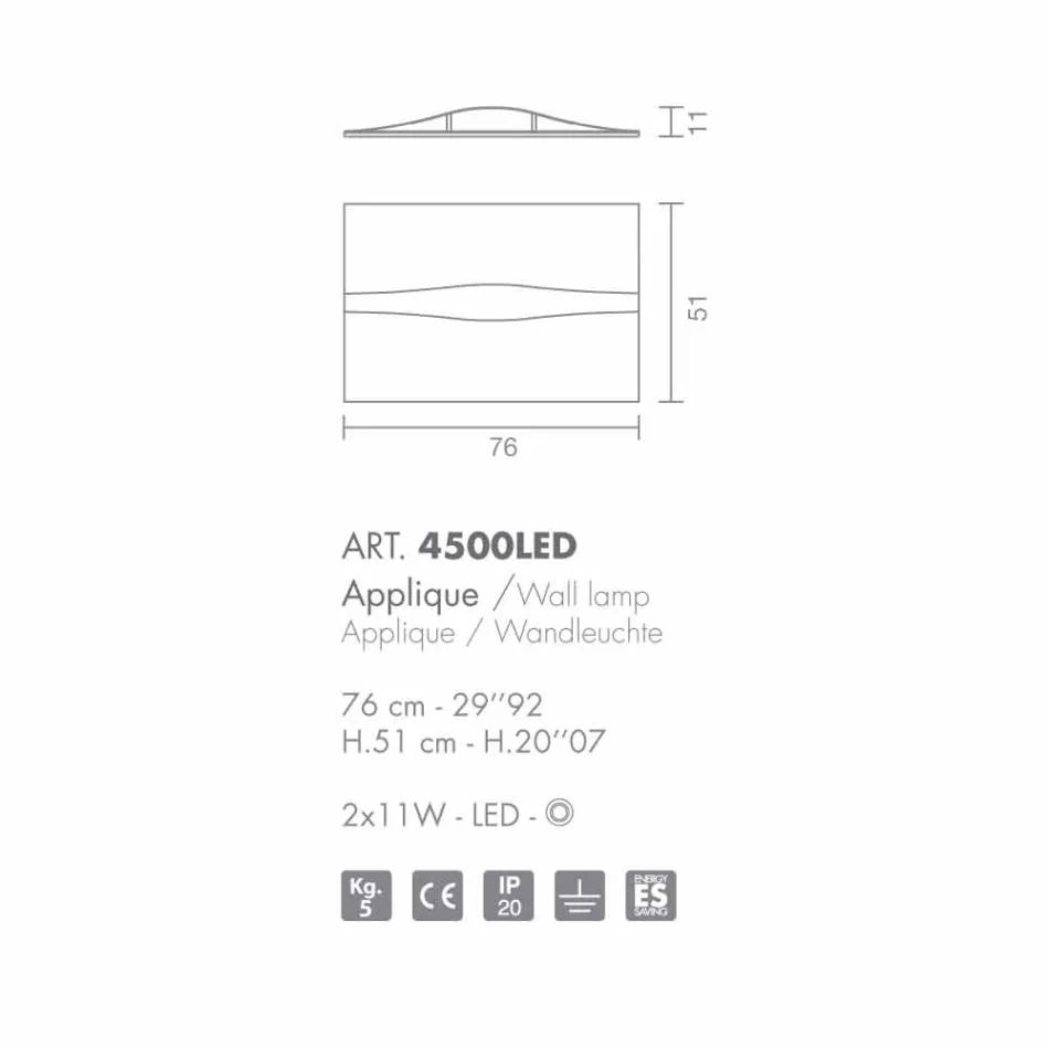 Selene Art & Light aplikative me panele tekstile të punuar me dorë Viadurini