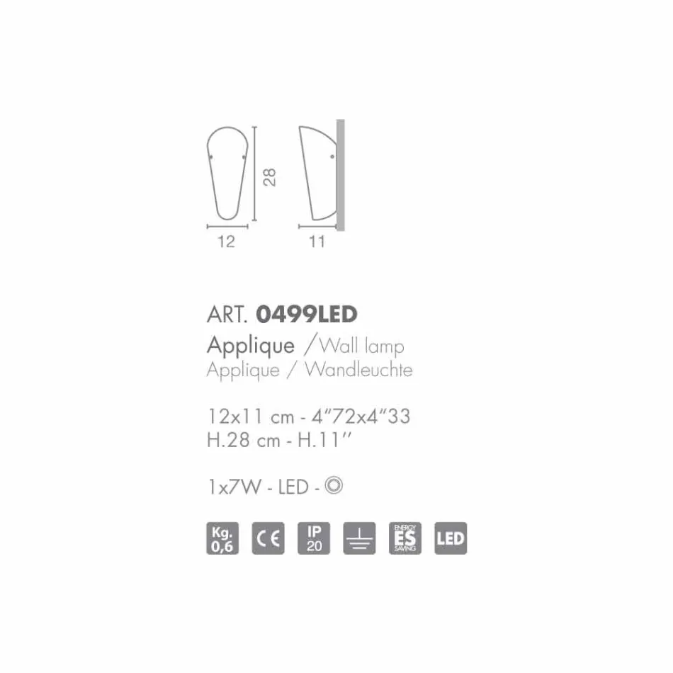 Dritë qelqi e punuar me dorë Selene Bloom në Itali 12x11 H 28 cm Viadurini