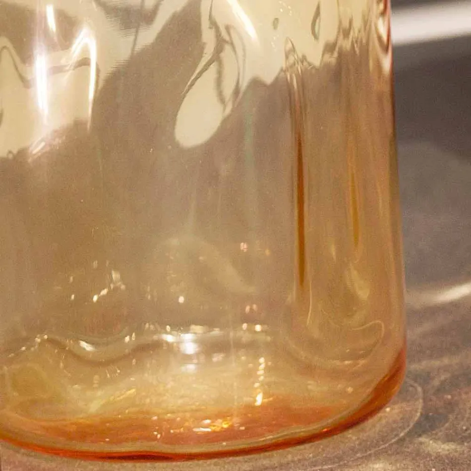 Llambë tryeze Selene Bossa Nova H10 H 26cm në gotë qelibari të çelur Viadurini