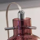 Llambë tryeze Selene Bossa Nova H11 H16cm, ametist xhami në lulëzim Viadurini