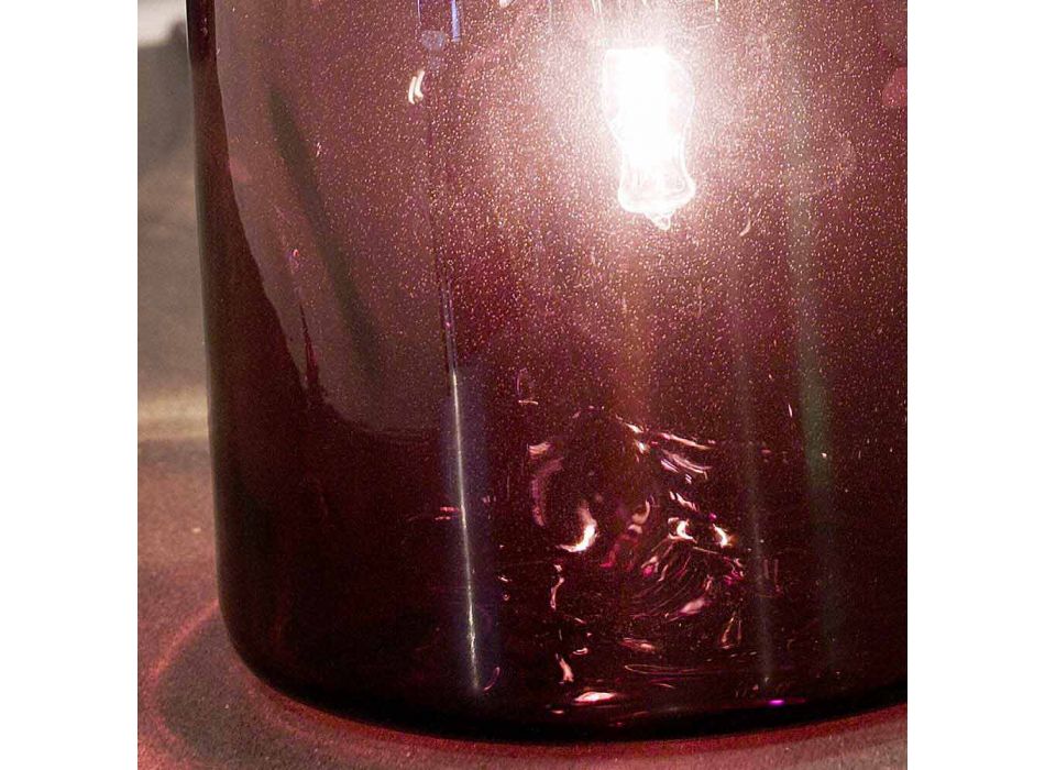 Llambë tryeze Selene Bossa Nova H11 H16cm, ametist xhami në lulëzim Viadurini