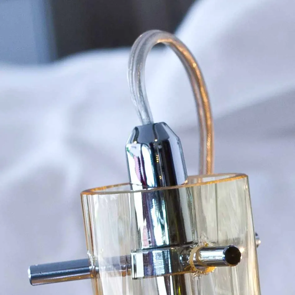 Llambë tryeze Selene Bossa Nova H15 H 21cm në gotë qelibari të çelur Viadurini