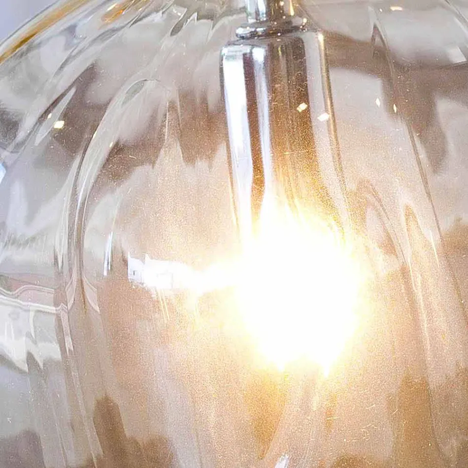 Llambë tryeze Selene Bossa Nova H15 H 21cm në gotë qelibari të çelur Viadurini