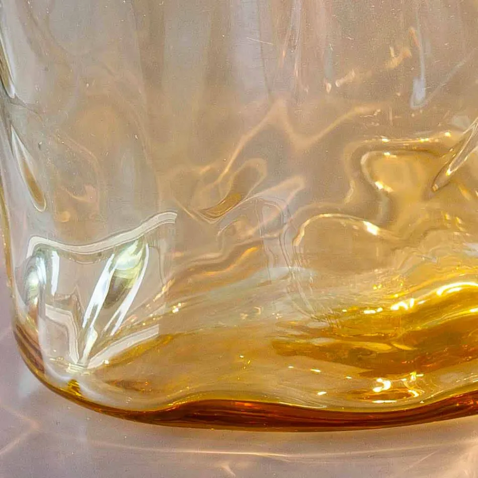 Llambë tryeze Selene Bossa Nova H15 H 21cm në gotë qelibari të çelur Viadurini