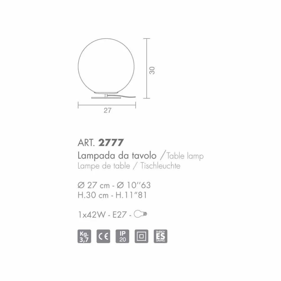 Selene Domino llambë tryezë e bardhë në lulëzim bl27 H 30cm Viadurini