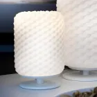 Llambë tryeze Selene Domino H15 H22cm, gotë e çelur me dorë Viadurini