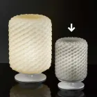 Llambë tryeze Selene Domino H15 H22cm, gotë e çelur me dorë Viadurini