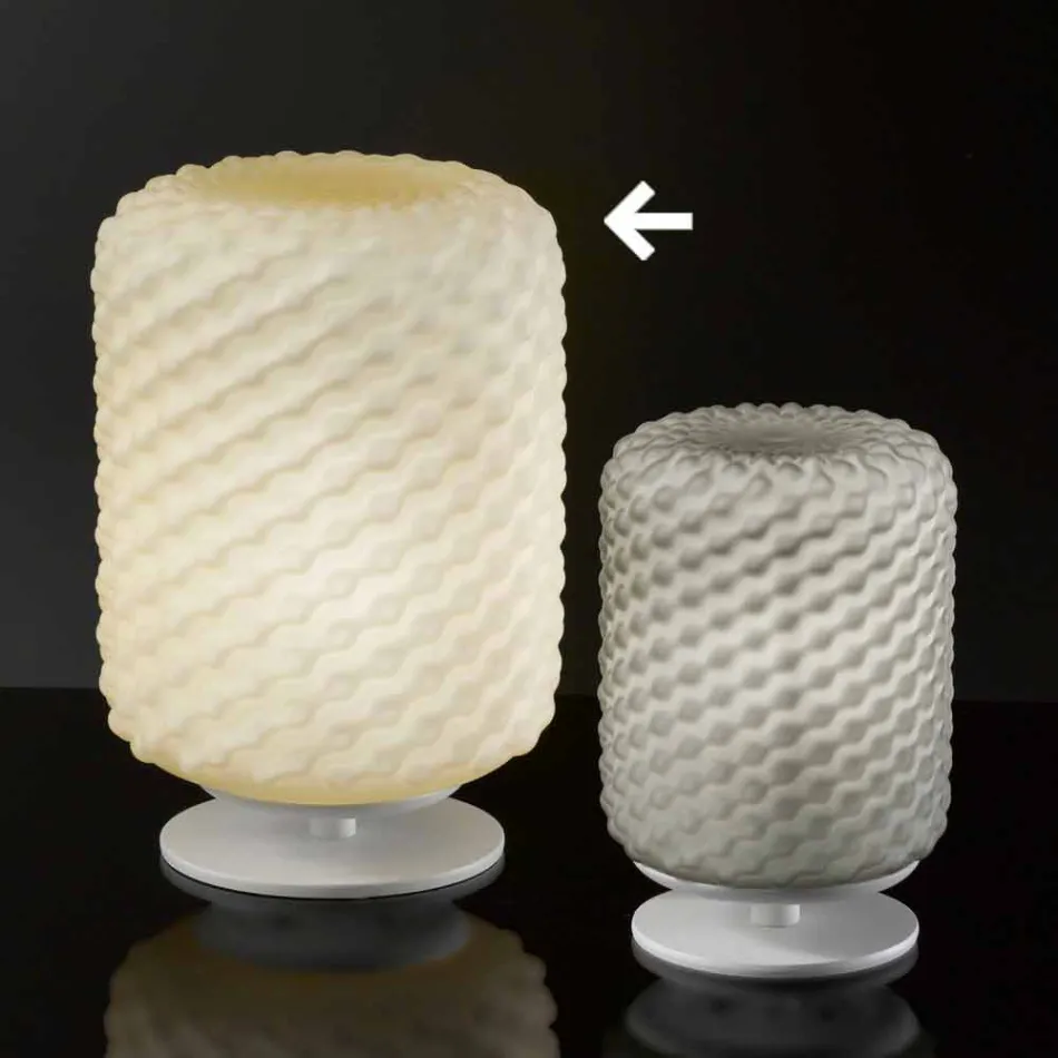 Llambë tryeze Selene Domino H21 H30cm, gotë e çelur e bërë në Itali Viadurini