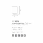 Llambë tryeze Selene Domino H21 H30cm, gotë e çelur e bërë në Itali Viadurini