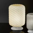 Llambë tryeze Selene Domino H21 H30cm, gotë e çelur e bërë në Itali Viadurini