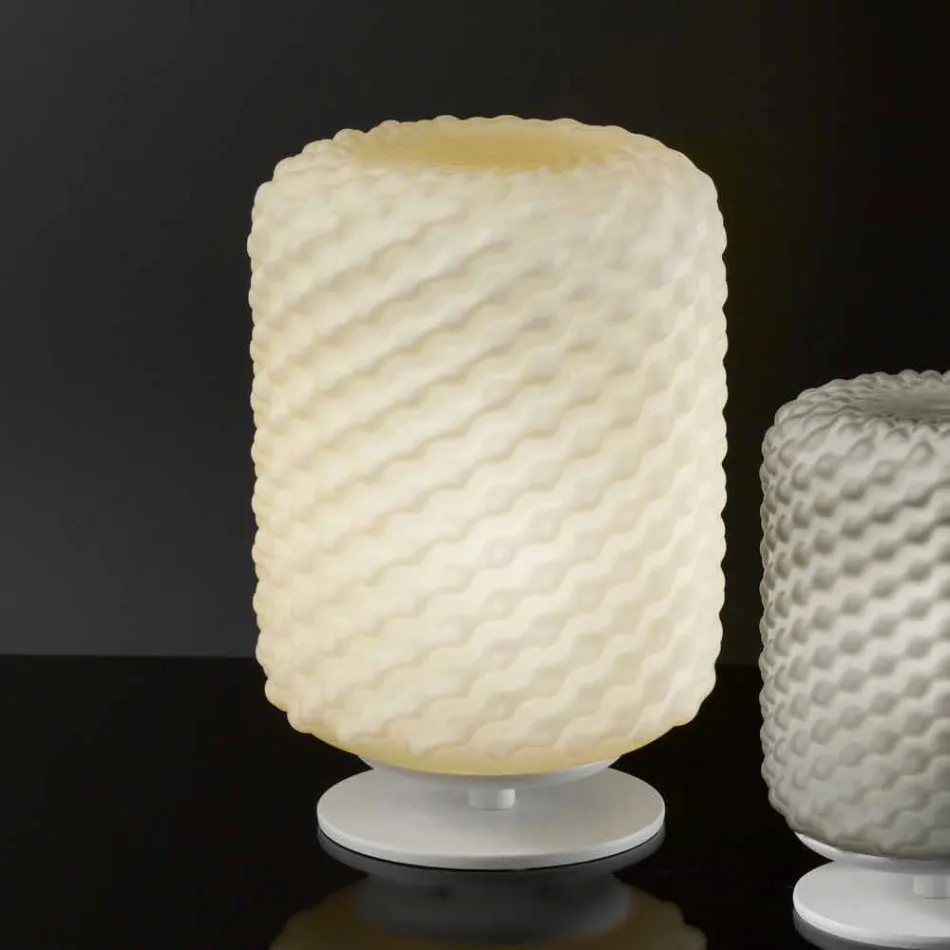 Llambë tryeze Selene Domino H21 H30cm, gotë e çelur e bërë në Itali Viadurini