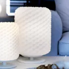 Llambë tryeze Selene Domino H21 H30cm, gotë e çelur e bërë në Itali Viadurini