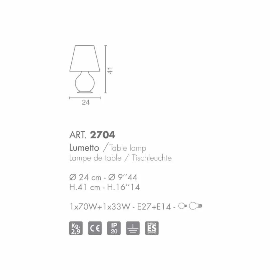 Ndriçues Selene Forever Ø24 H41cm, gotë e bardhë në lulëzim e bërë në Itali Viadurini