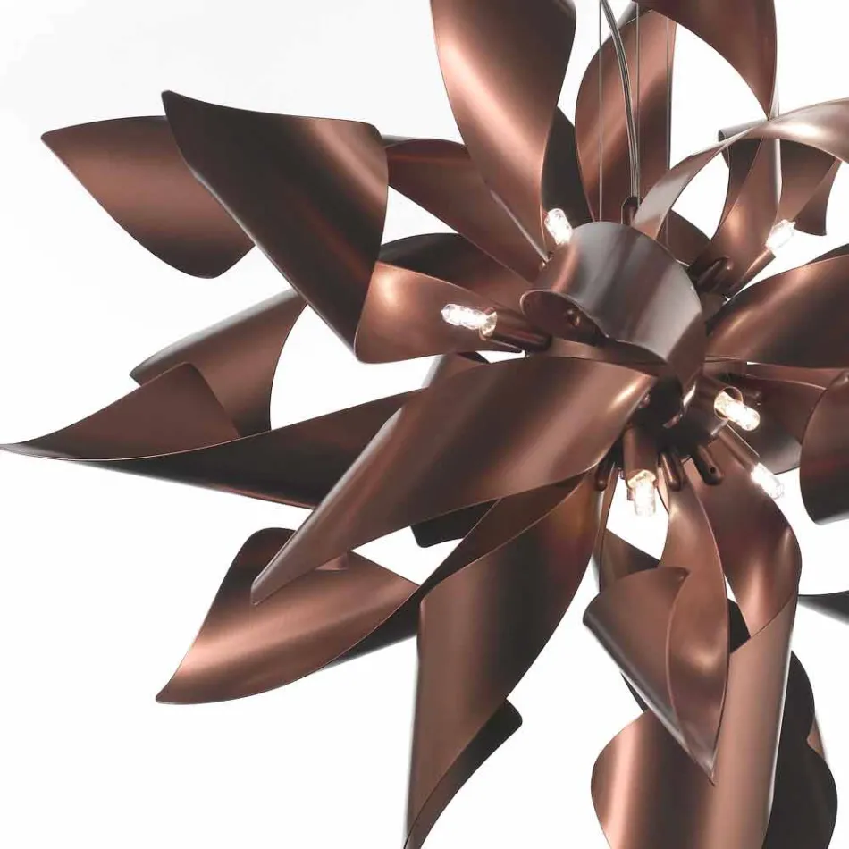 Llambë varëse selene xhenxhefil në metal bërë në Italy80 H200cm Viadurini