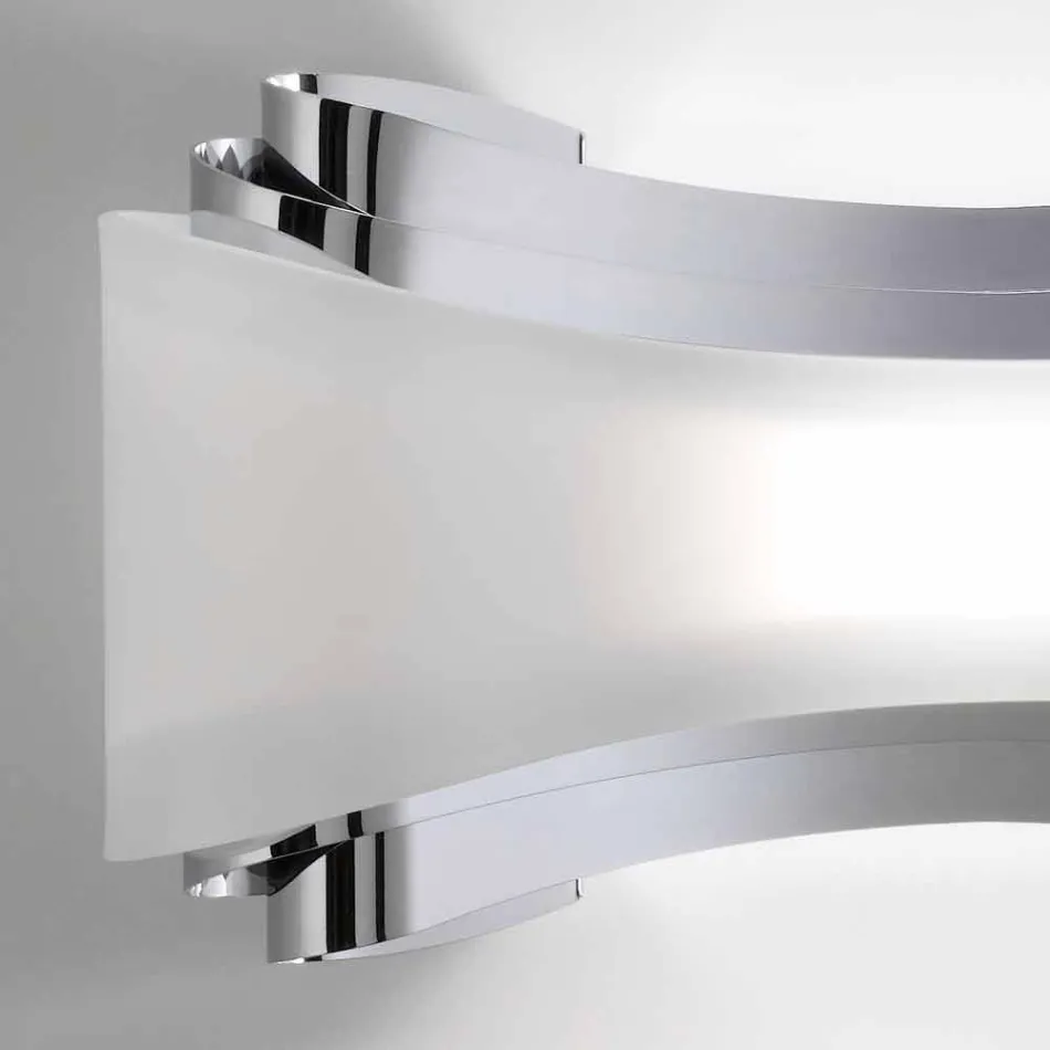 Selene Ionica aplikative 32x10 H16cm në çelik dhe qelqi të bërë në Itali Viadurini