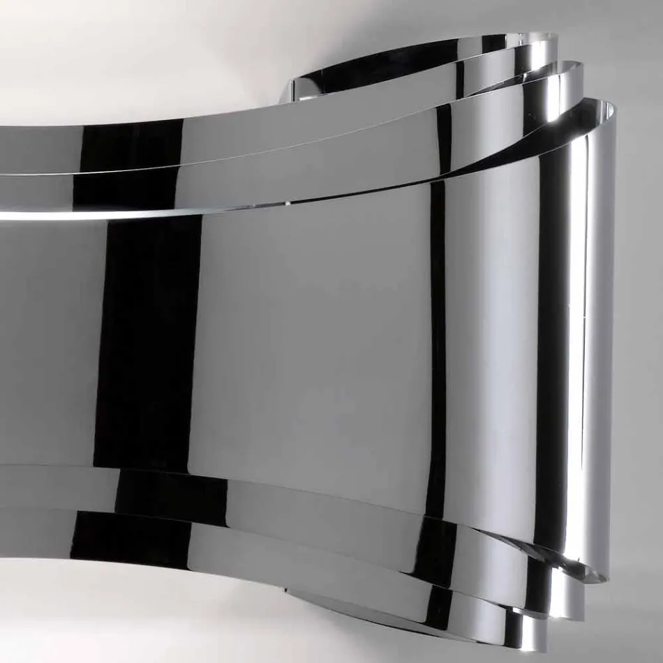 Llambë muri Selene Ionica e bërë në Itali, 30x10 H16cm, qelqi dhe çeliku Viadurini