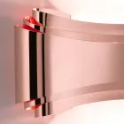 Llambë muri Selene Ionica e bërë në Itali, 30x10 H16cm, qelqi dhe çeliku Viadurini