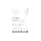 Llambë muri Selene Ionica e bërë në Itali, 30x10 H16cm, qelqi dhe çeliku Viadurini