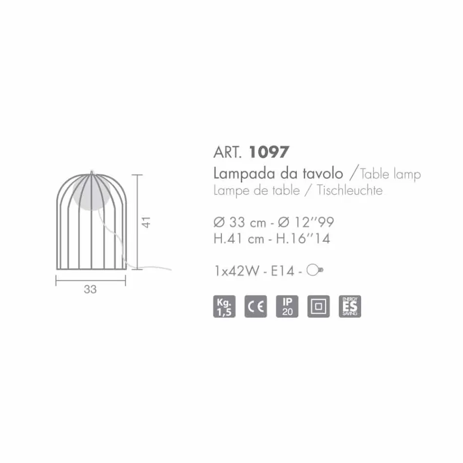 Selene Kluvì llambë moderne e tryezës së qelqit në lulëzim Ø33 H41cm Viadurini