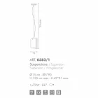 Selene Papiro llambë varëse moderne në kristal Ø 15 H 125cm Viadurini