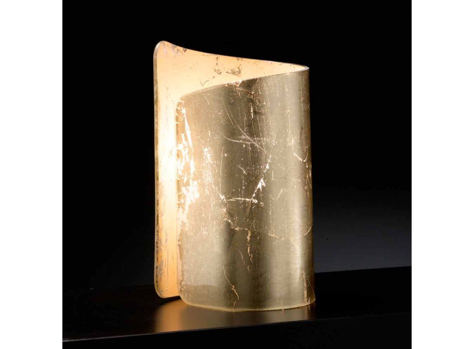 Llambë tryeze kristal Selene Papiro e bërë në Itali 15x14xH25cm Viadurini
