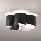 Llambë tavani Selene Papiro në kristal modern Ø65 H28cm, e bërë në Itali Viadurini