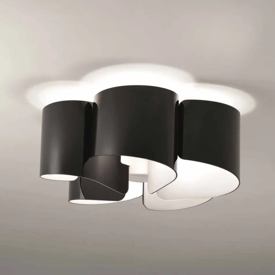 Llambë tavani Selene Papiro në kristal modern Ø65 H28cm, e bërë në Itali Viadurini