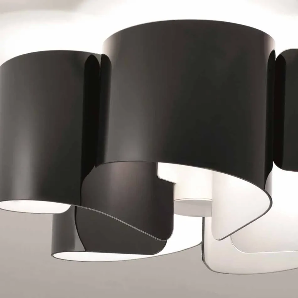 Llambë tavani Selene Papiro në kristal modern Ø65 H28cm, e bërë në Itali Viadurini