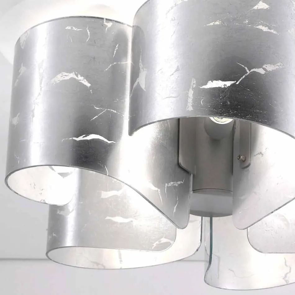 Llambë tavani Selene Papiro në kristal modern Ø65 H28cm, e bërë në Itali Viadurini