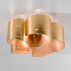 Llambë tavani Selene Papiro në kristal modern Ø65 H28cm, e bërë në Itali Viadurini