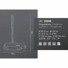 Llambë pezullimi Selene Vultur Ø59,5 H 12,5 / 150 cm e bërë në Itali Viadurini