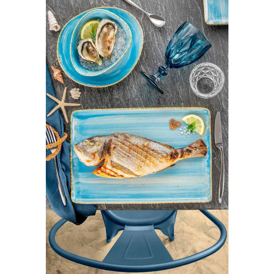 Shërbimi 12 Pllaka me ngjyra drejtkëndëshe dhe të rrumbullakëta Dizajn modern në Steweware - Simba Viadurini