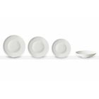 Set prej 24 Pllaka Darke Porcelani të Bardhë të Klasik - Romilda Viadurini