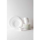 Seti i 24 Pllakave të Darkës së Dizajnit në Porcelan me Vala të Bardhë - Armanda Viadurini