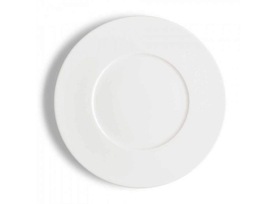 Shërbimi 24 Pllaka për darkë moderne dhe 12 kupa prej porcelani - Monako Viadurini