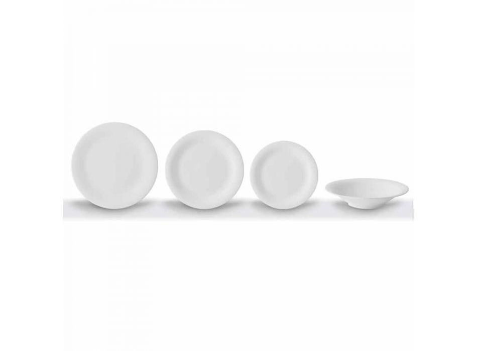 24 Pllaka Darkash Elegante në Dizajnin e Porcelanit të Bardhë - Doriana Viadurini