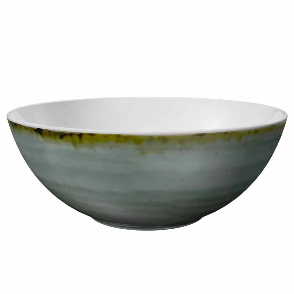 Shërbim 6 tas me akullore dhe 2 tas me porcelan me ngjyra - Rurolo Viadurini