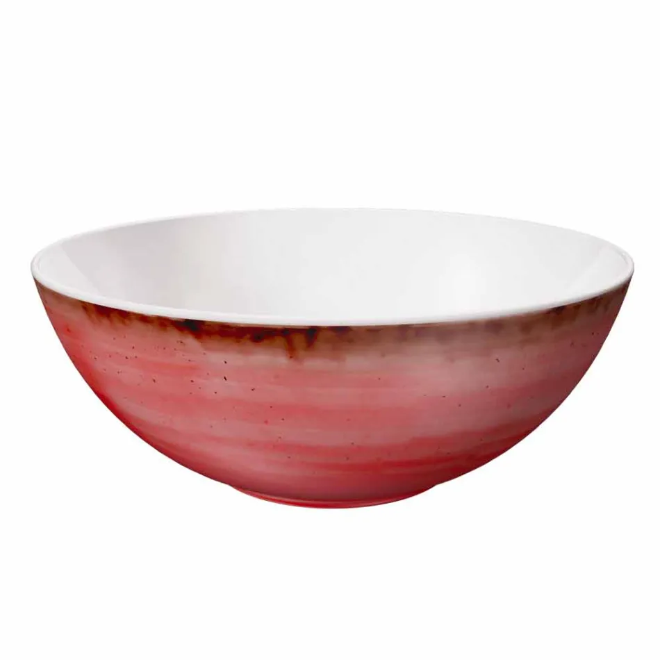 Shërbim 6 tas me akullore dhe 2 tas me porcelan me ngjyra - Rurolo Viadurini