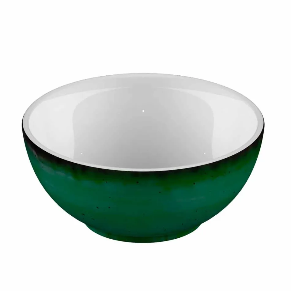 Shërbim 6 tas me akullore dhe 2 tas me porcelan me ngjyra - Rurolo Viadurini