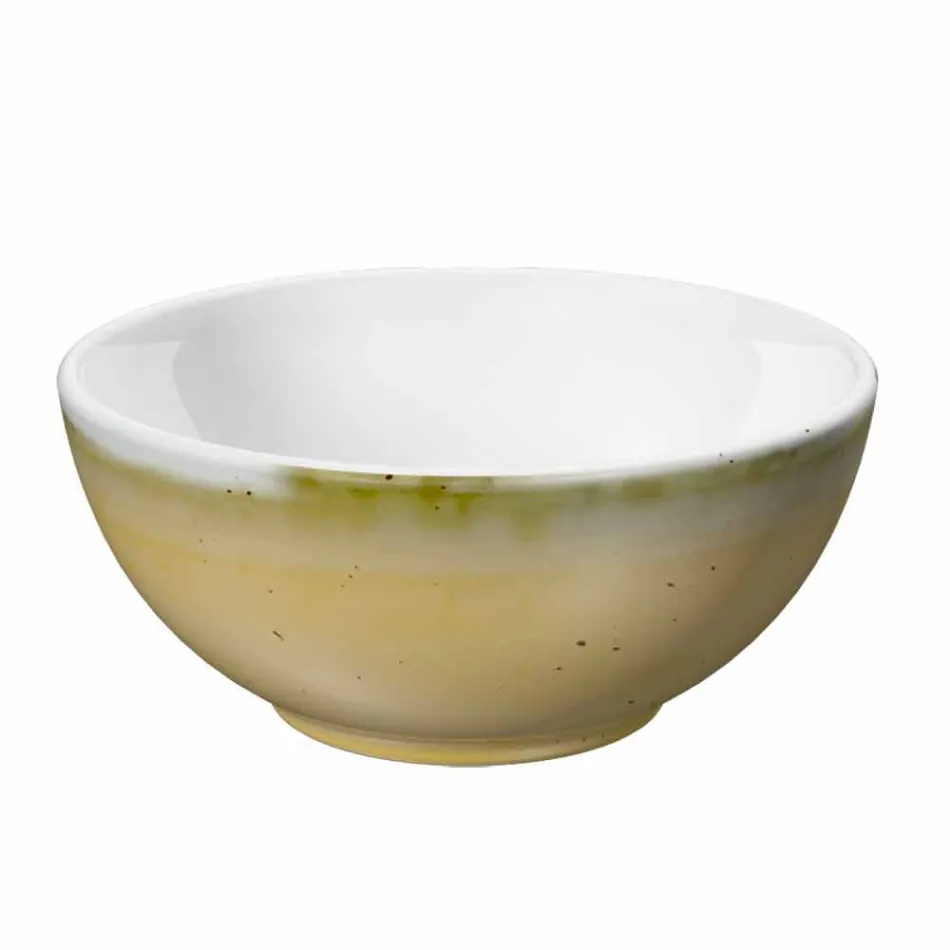 Shërbim 6 tas me akullore dhe 2 tas me porcelan me ngjyra - Rurolo Viadurini