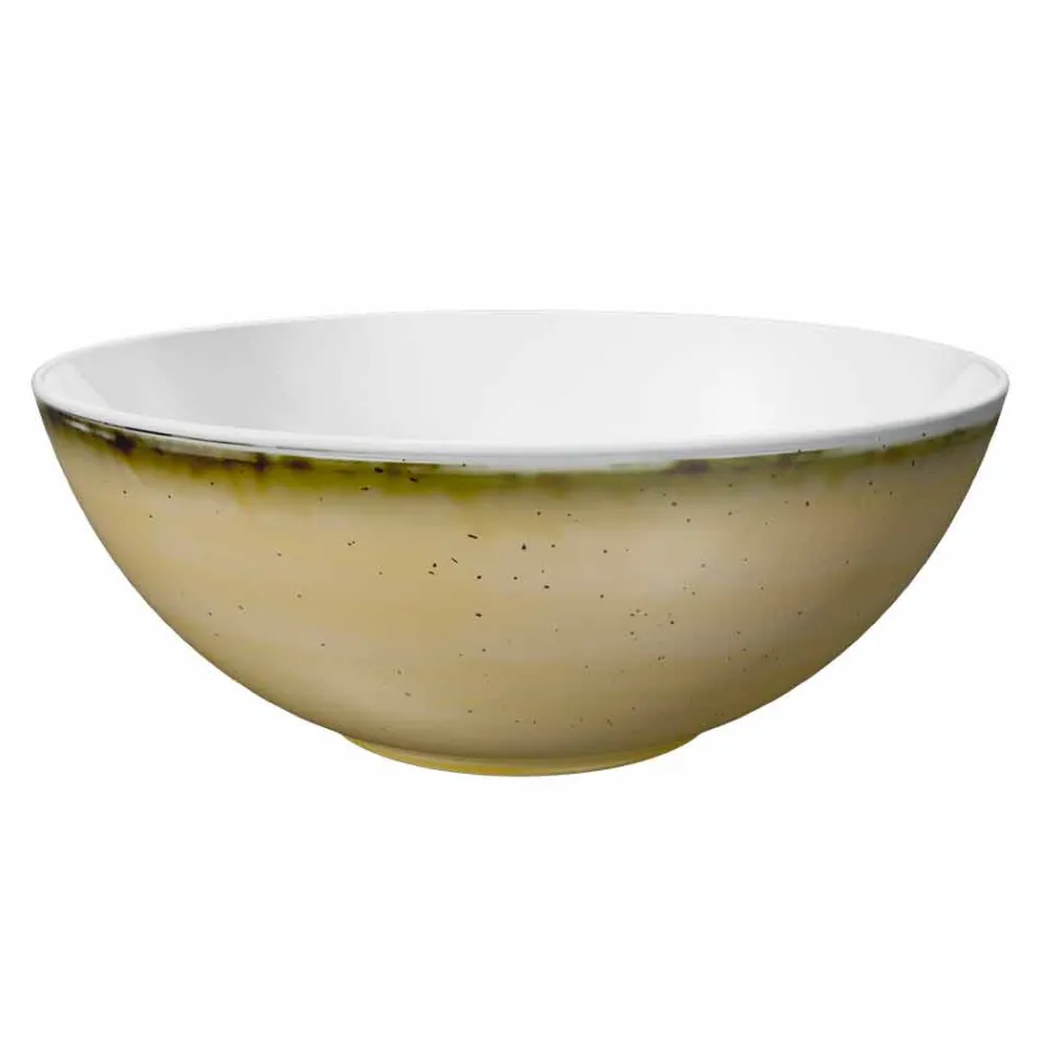 Shërbim 6 tas me akullore dhe 2 tas me porcelan me ngjyra - Rurolo Viadurini